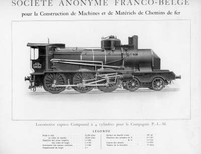 <b>Locomotive express Compound à 4 cylindres</b><br>pour la Compagnie P.-L.-M.